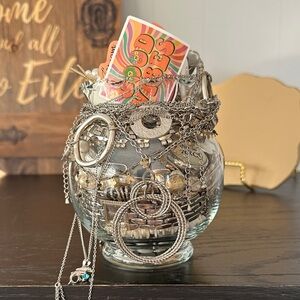 Silver Jewelry Collection In Mystery Jar